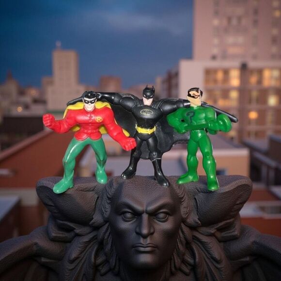 2011 McDonalds Happy Meal Toys Batman Robin & Riddler 1.5” Action Figures - Picture 1 of 8